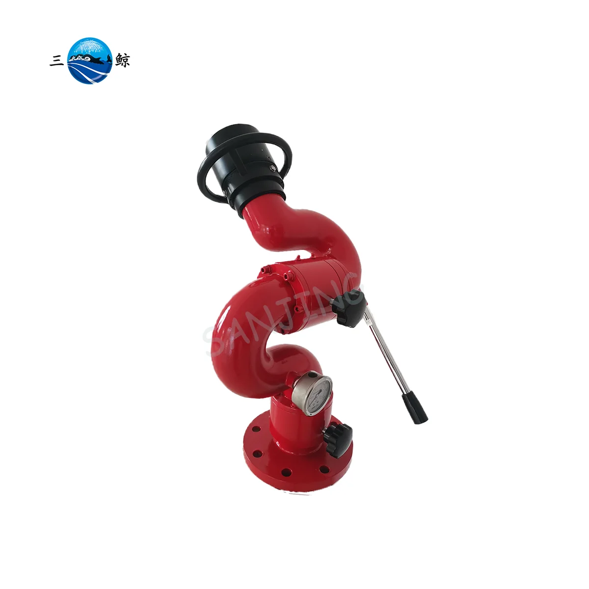 High Quality Hard Aluminum Alloy Heart Shaped Jet Spray Handle Operated Fixed Fire Water Monitor
