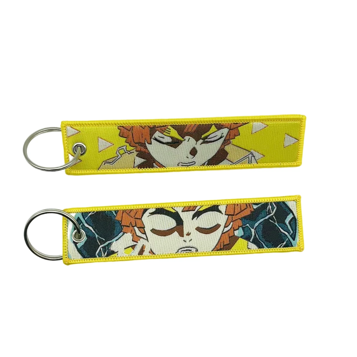 300 Designs Anime Accessories keychain Fabric embroidery keychain Anime Chainsaw-Man Jet Tags