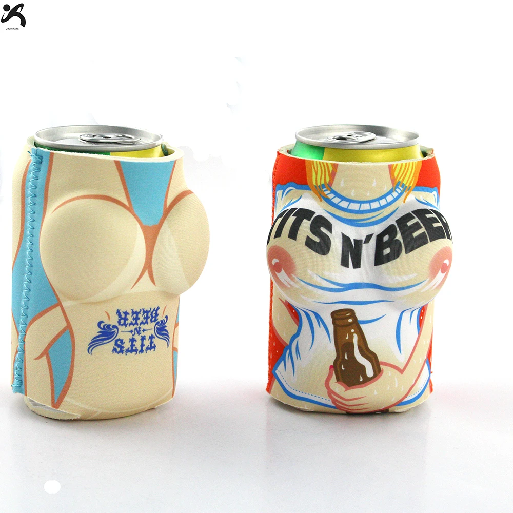 sublimation blank cooler ring bags wedding party insulated drink pu leather neoprene ultra slim line beer can cooler sleeve