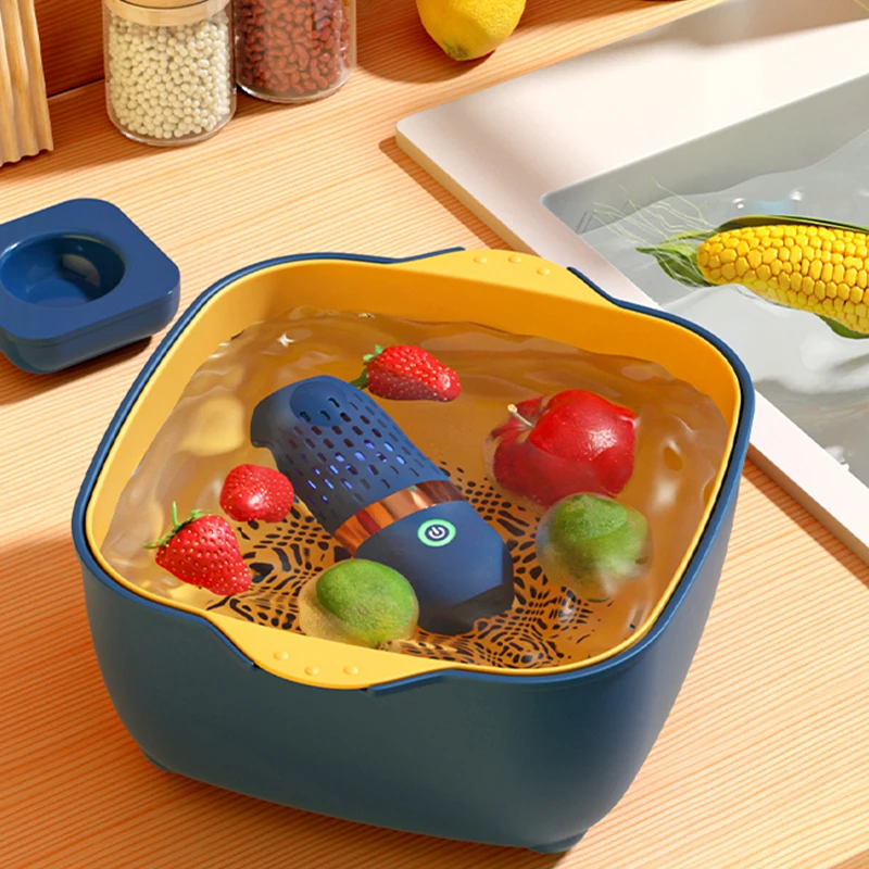 Fruit and Vegetable Washing Machine Portable Ultrasonic Washing Cleaner USB Wireless Food Purifier