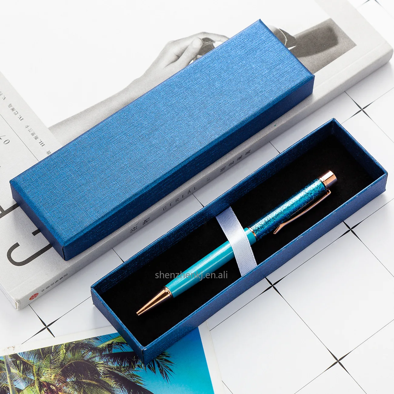 Rectangular Clamshell Gift Pen Box Fashion Upscale Business Office Storage Box Creative School Supplies Pencil Cases