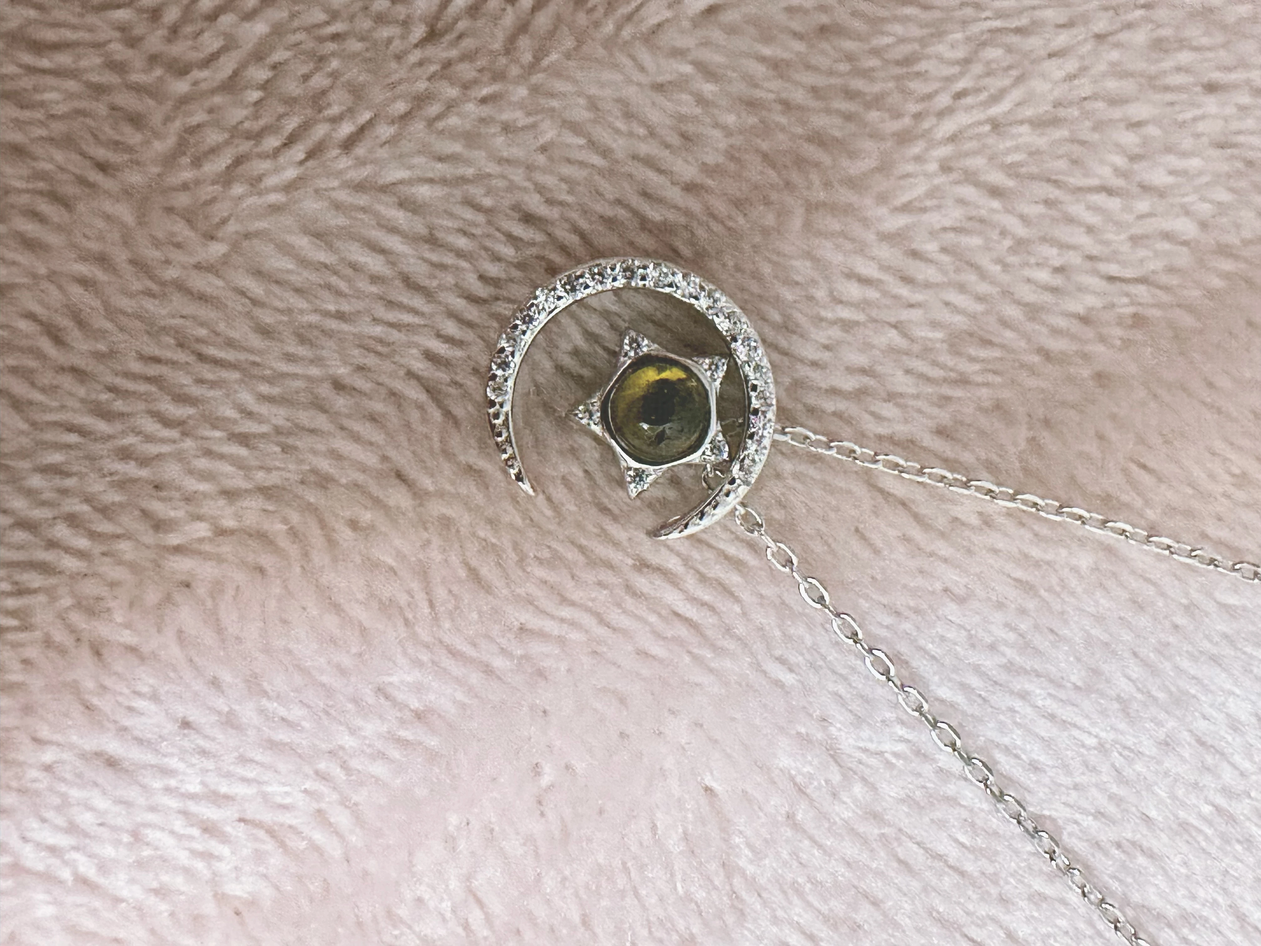 925 Silver Natural Tourmaline Tri-Color Patchwork Necklace Gold Plated Moissanite Link Chain Unisex Trendy Wedding Party Gift