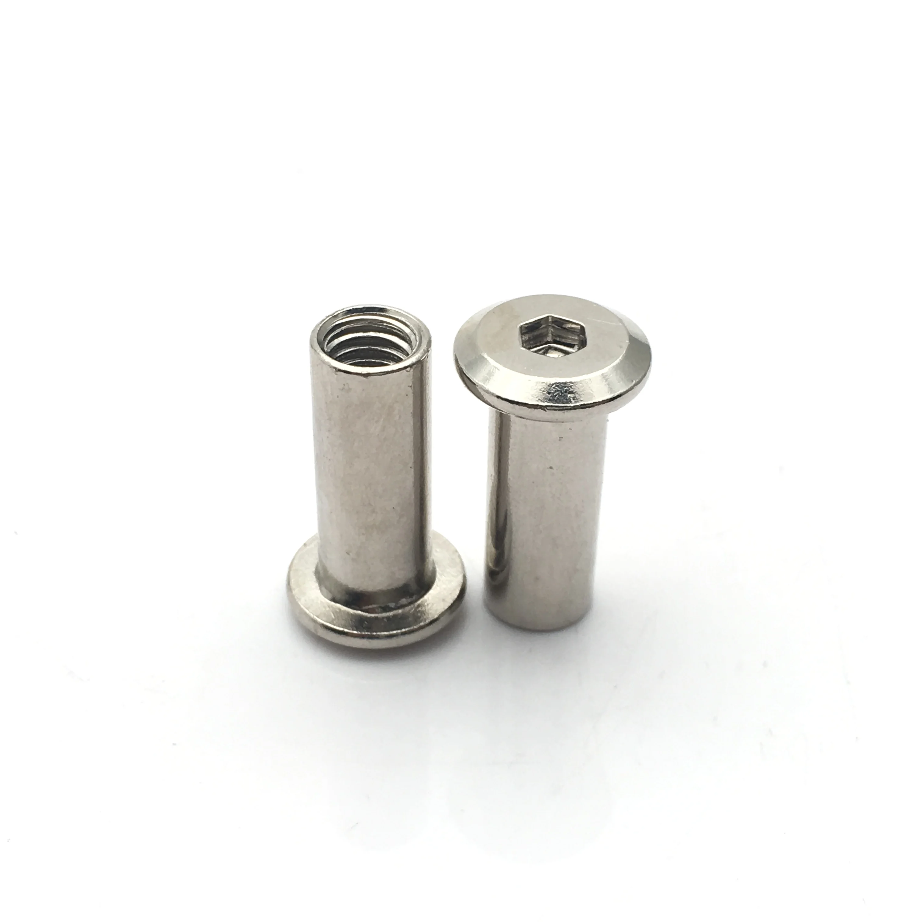 Stainless steel 304 countersunk flat head hex socket furniture screw sleeve barrel nut