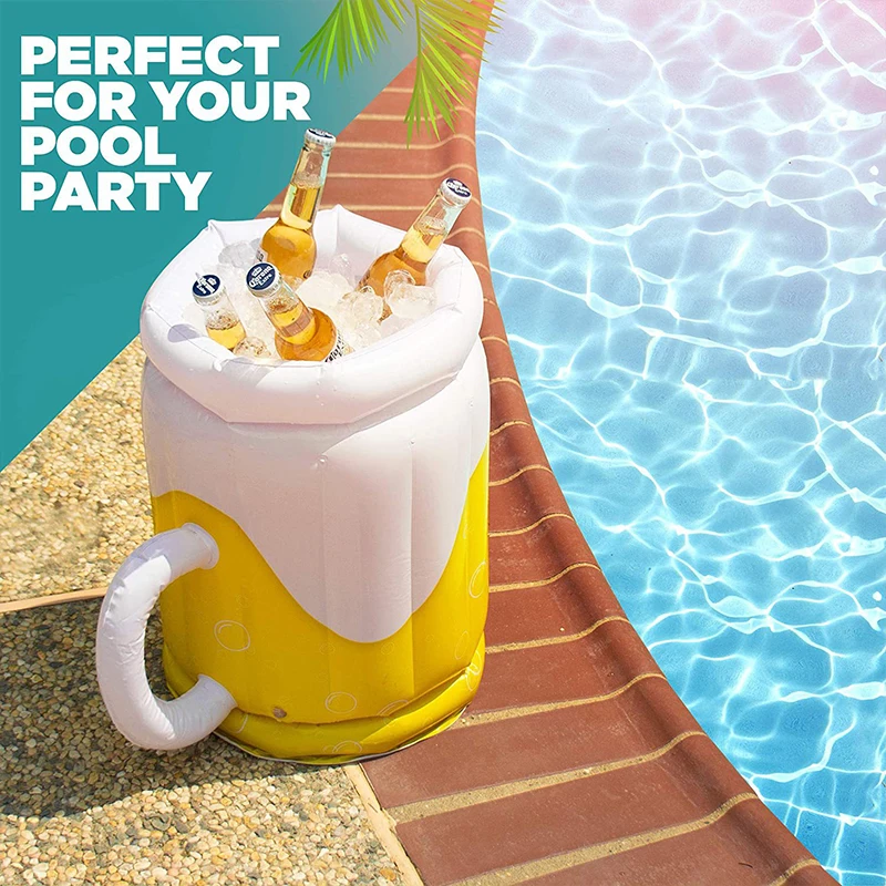 Large PVC Inflatable promotion Beer Ice Bucket Outdoor Ice Bucket Drink Beer Bar Summer Party Pool Beach Accessories