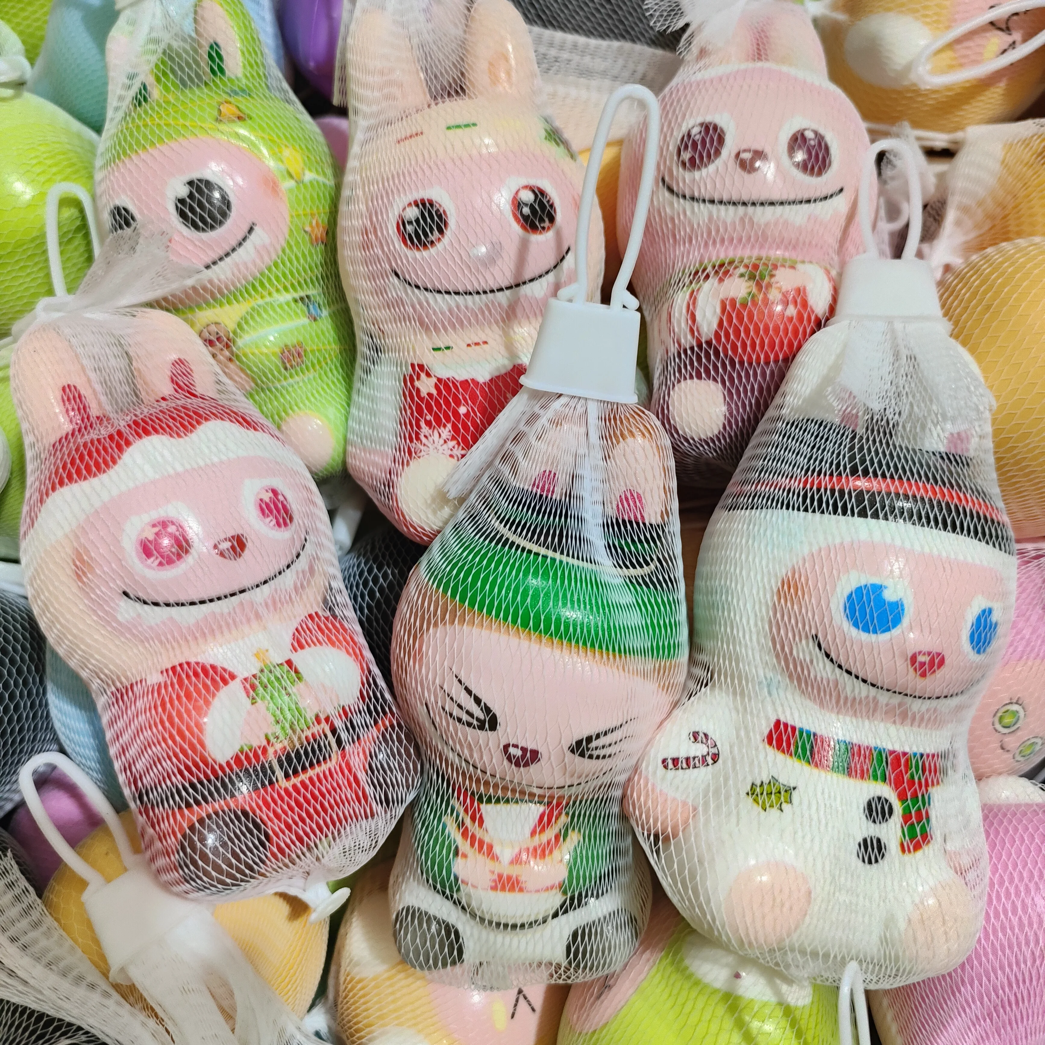 Wholesale Labubu Creative Rebound Decompression Pendant Cartoon Pinch Music Slow Decompression Toy for Children Made PU Material