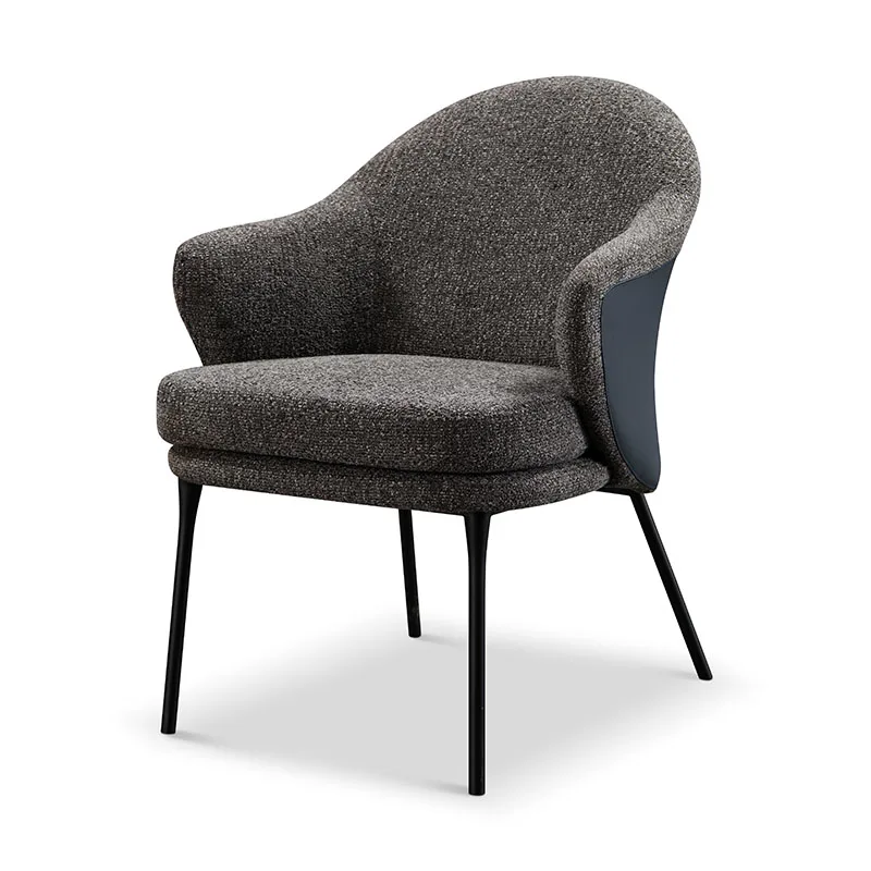 Modern Living Room Furniture Leather Cover Metal Frame Single Accent Armchair Lounge Chair