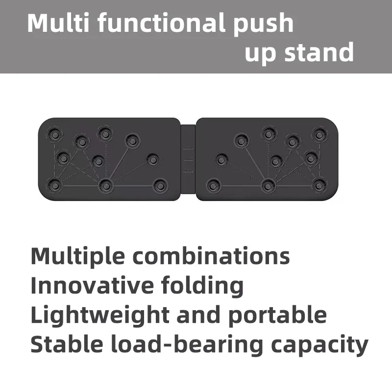 Sit Up Push Ups Foldable Push Up Board Folding Push Up Support With Bands Multifunctional Fitness Board Fitness Equipment