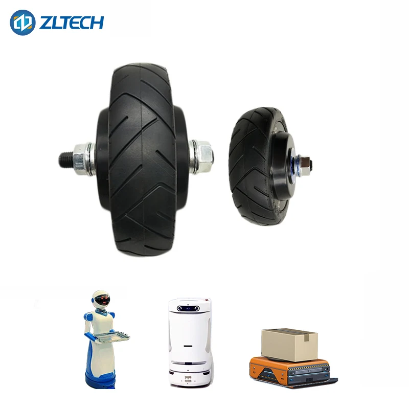 ZLTECH 5.5inch hub motor 24V 150W 400RPM 60kg AGV load Electric Hub Motor Wheel with optical 1024-wire encoder for robot
