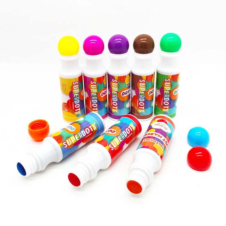 Drawing Supplies Graffiti Marker Pen Kids Paint Tool 8PCS Painting Art Stationery Washable Dot Markers Set Drawing for Dummies