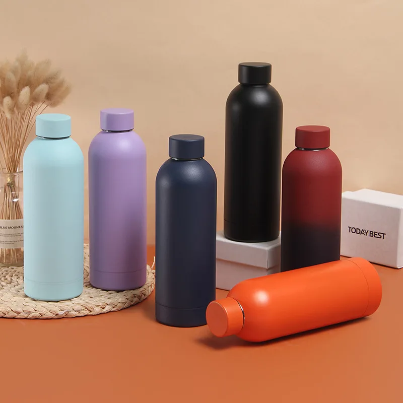 Hot 12Oz 20Oz 24Oz 32Oz 64Oz Custom Colorful Powder Coated Stainless Steel Insulated Sports Gym Kids Water Bottle With Straw