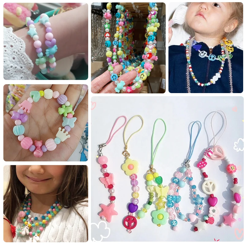 Beat Sales Handmade Accessories Wholesale CCB Plastic Alphabet Glass Seed Abacus Spacer Gold Beads DIY Kit