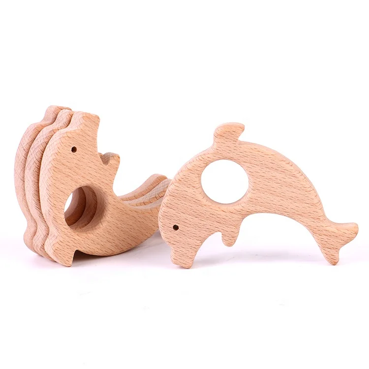 Natural new born baby toy  Dolphin Shape baby toys educational baby toys wooden