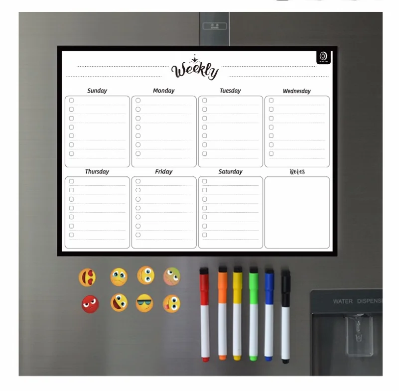 Магнитный ежемесячный календарь, сухой стираемый планировщик, белая доска, магнит на холодильник