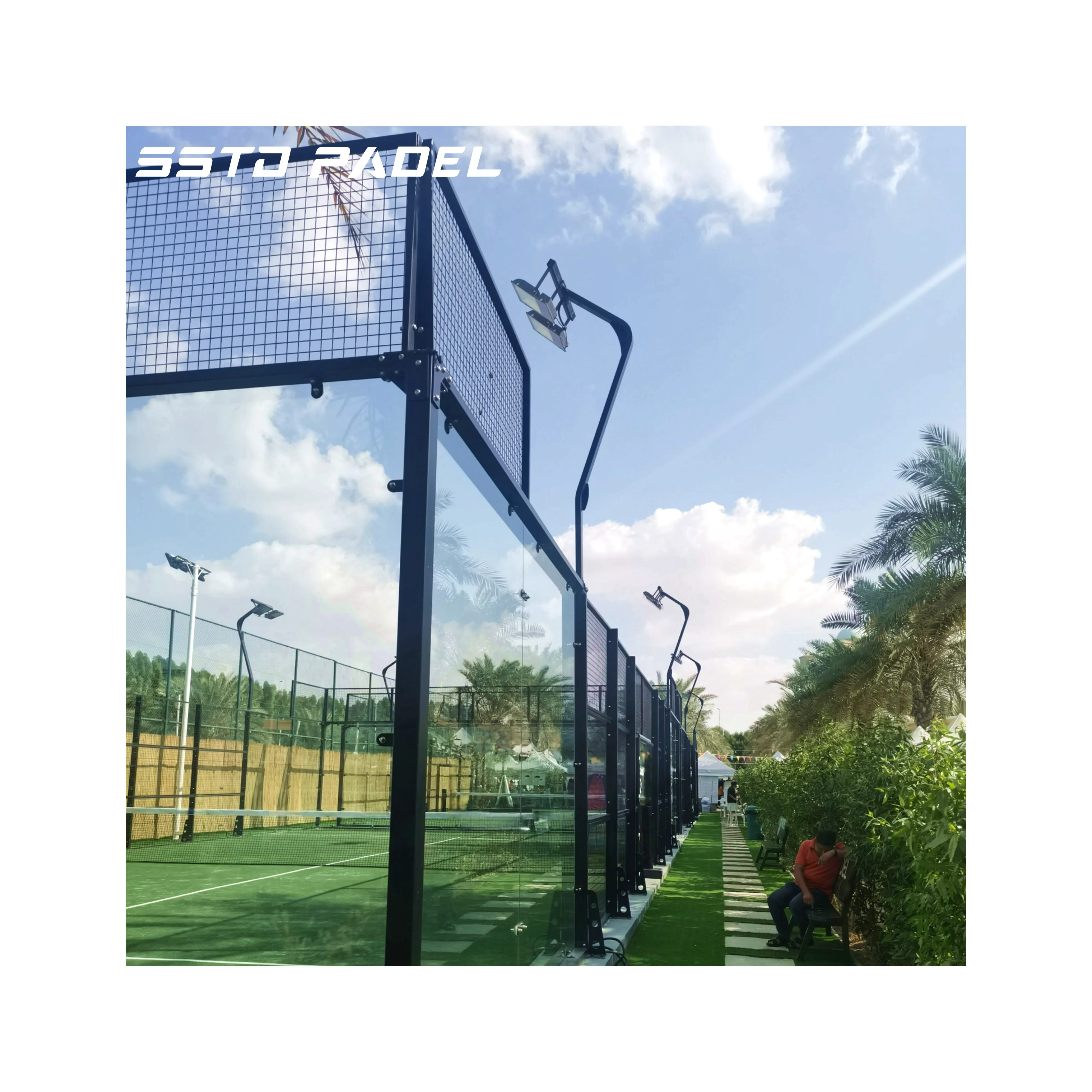 REAL HOT DIP GALVANIZED PANORAM PADEL COURT, paddle courts China padel court company direct factory price