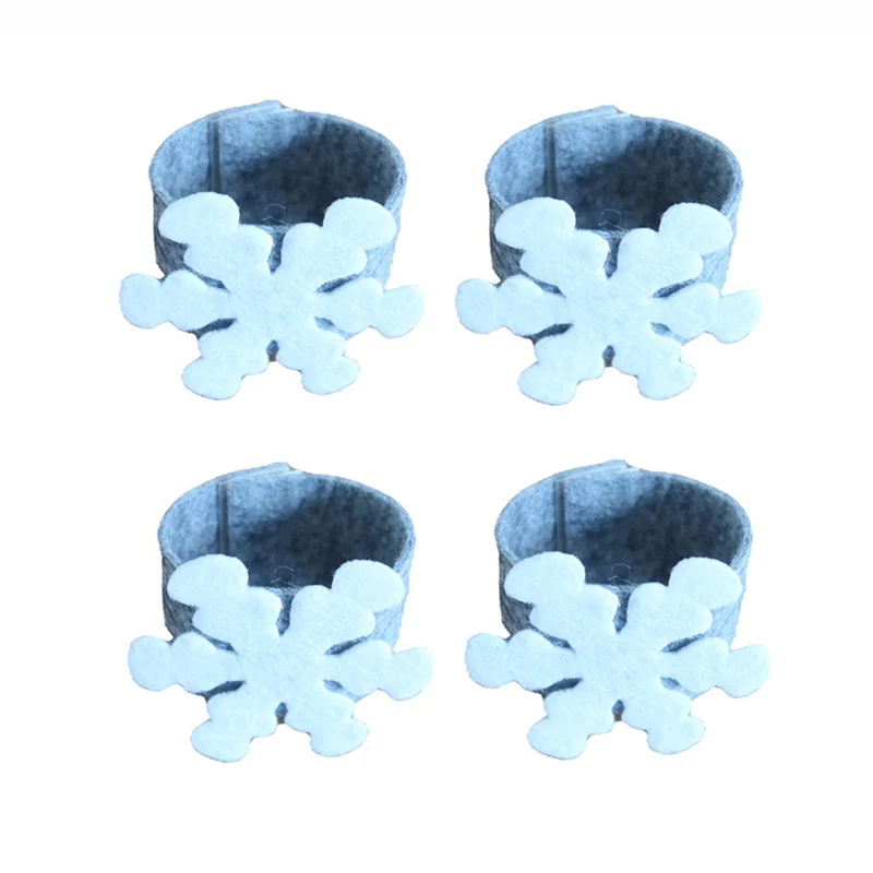 Christmas Snowflake Shaped Napkin Rings Tissue Napkin Buckles High Quality Small Fresh Wedding Party Event Table Decorations