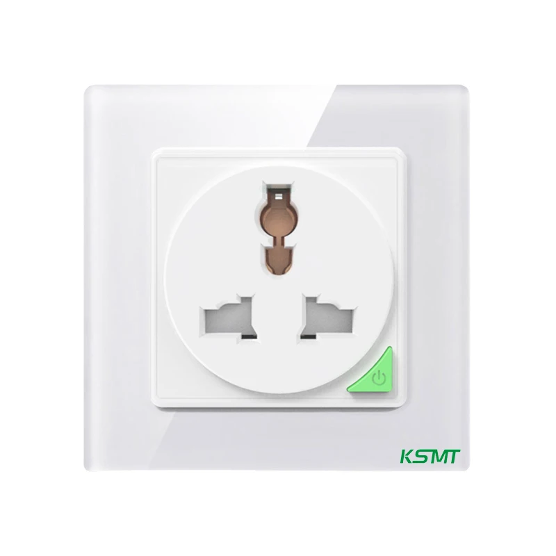 UK US EU smart socket universal smart wi-fi socket glass panel multi standard wall switch & socket