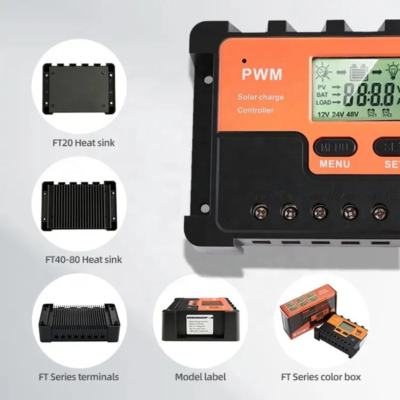 AUTO 12V 24V 48V 10A 60A 100A PWM Solar Charge Controller for Led Street Light lithium battery PV Panel Power System