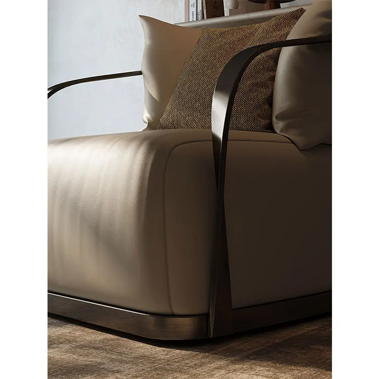 Light Luxury Single Sofa Chairs Walnut Solid Wood Leg Sofa Living Room Nordic Single Lounge Chair For Sale