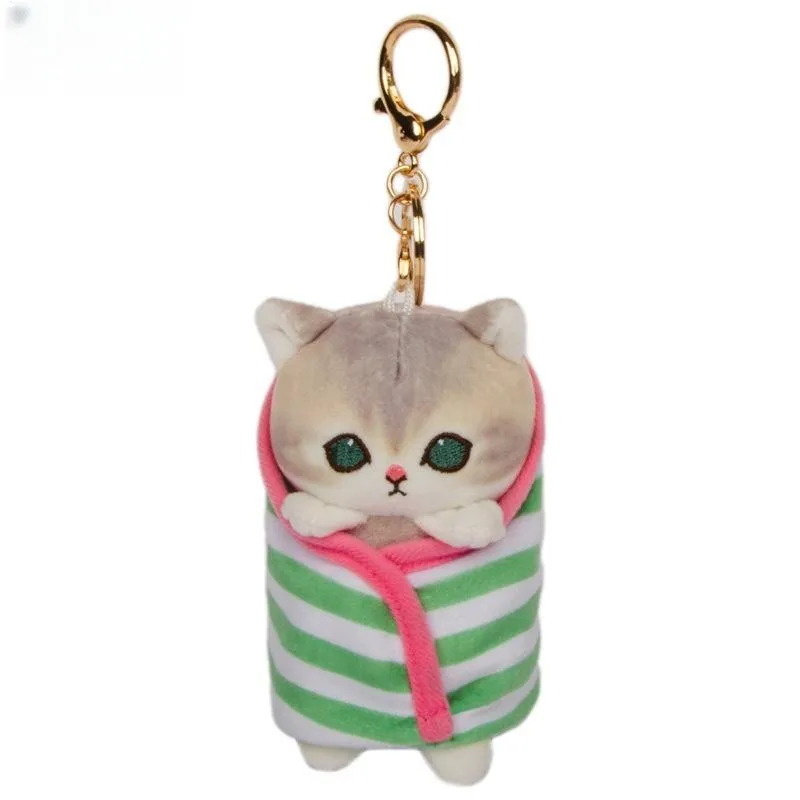 JM Hot Selling Creative Japanese Cute Shark Cat Pendant Kawaii Cat Plush Toy Pendant Mofusand Keychain Stuffed Animal Toys