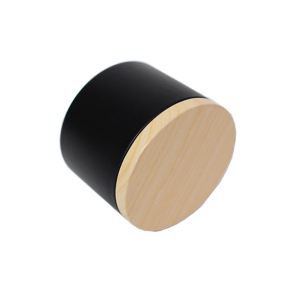 Wholesale Custom Printing Empty Metal Candle Tin Cans Scented Candy Mint Candle Packaging Tin Boxes Wood Grain Printed With Lid