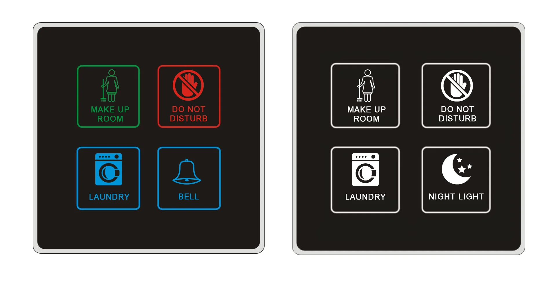 Small LED Doorplate Touch Doorbell DND MUR LOGO Room Number Sign Electronic Doorplate Do Not Disturb Room Status Smart Switch