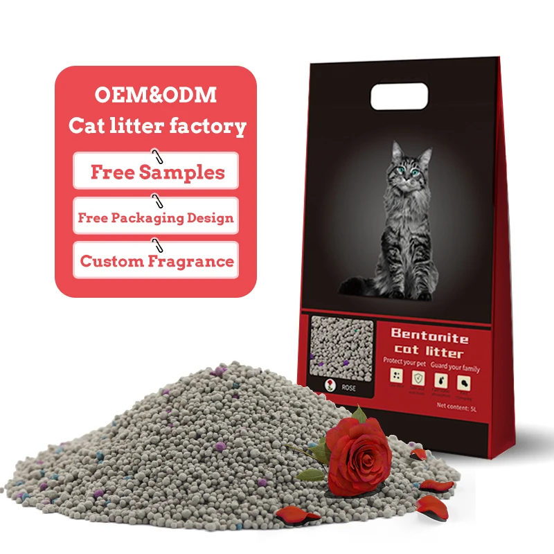 Wholesale Price OEM/ODM fast Clumping Bentonite Cat Sand Litter Multi Fragrance cat litter sand