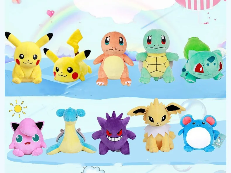 Рекламные акции allogo оптовая продажа высокое качество официально Pokemoned аниме мультипликационный персонаж Пикачу плюшевые игрушки для продажи