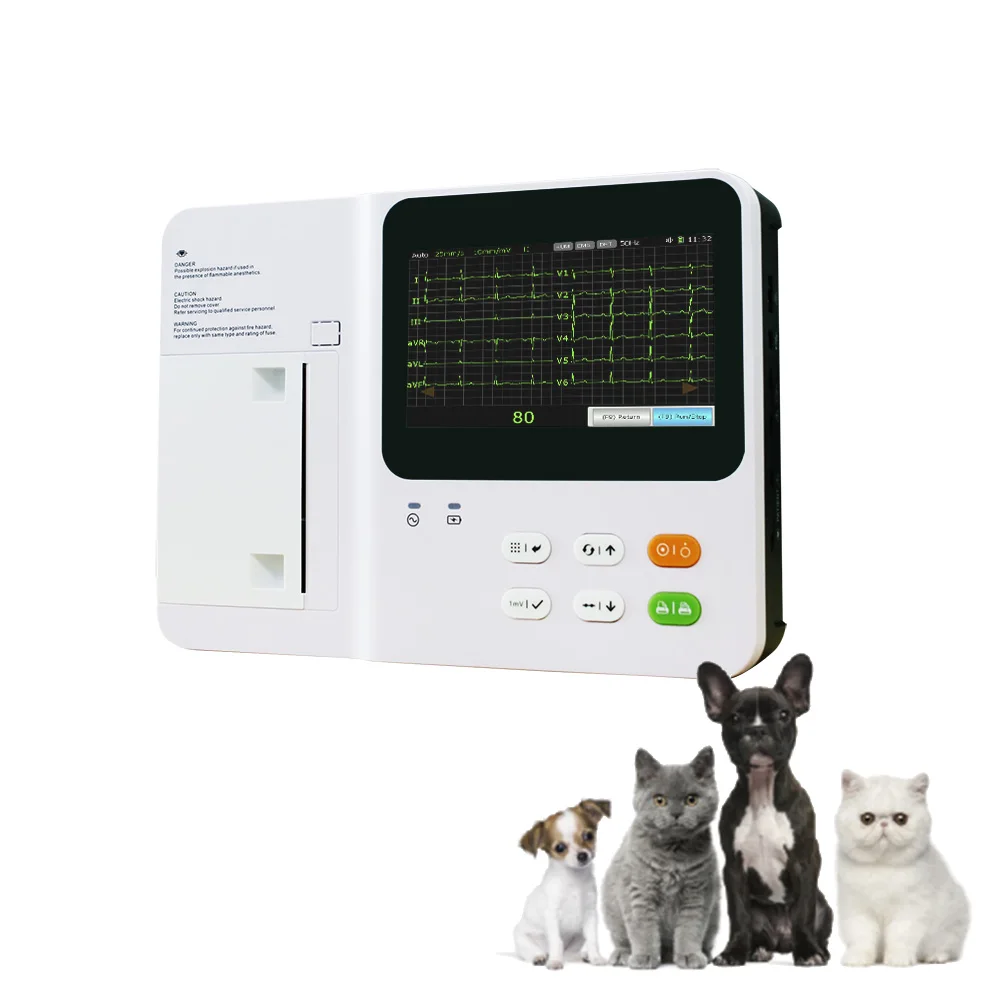 health care vet Monitoring analyzer machine 3 Channel digital mini Ecg equipment