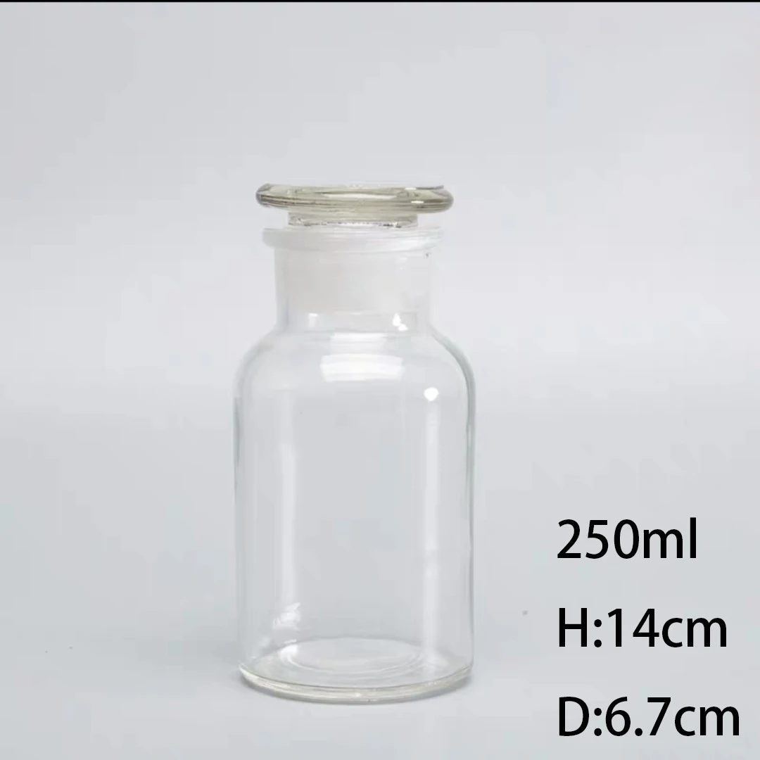
Laboratory 60ml 250ml 500ml 1000ml Wide Mouth Clear Glass Reagent Bottles 