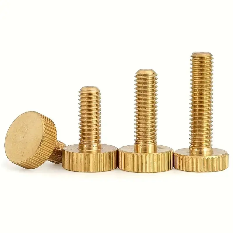 NBHC032SC brass flat head m3 m4 m6 Custom shoulder  stainless steel knurled Thumb screw
