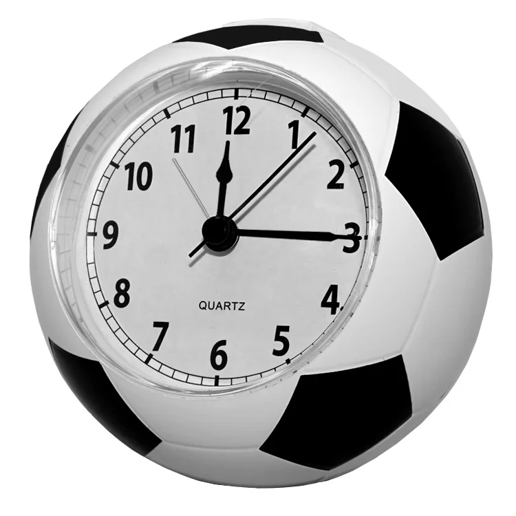 1pc  Football Creative Desk Clock Simple Student Silent Alarm Clock Home Desktop Cute Children Cartoon Funny Time  British clock