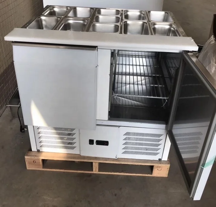 2-х дверный коммерческих пиццы/салат сэндвич охлаждаемый прилавок-витрина