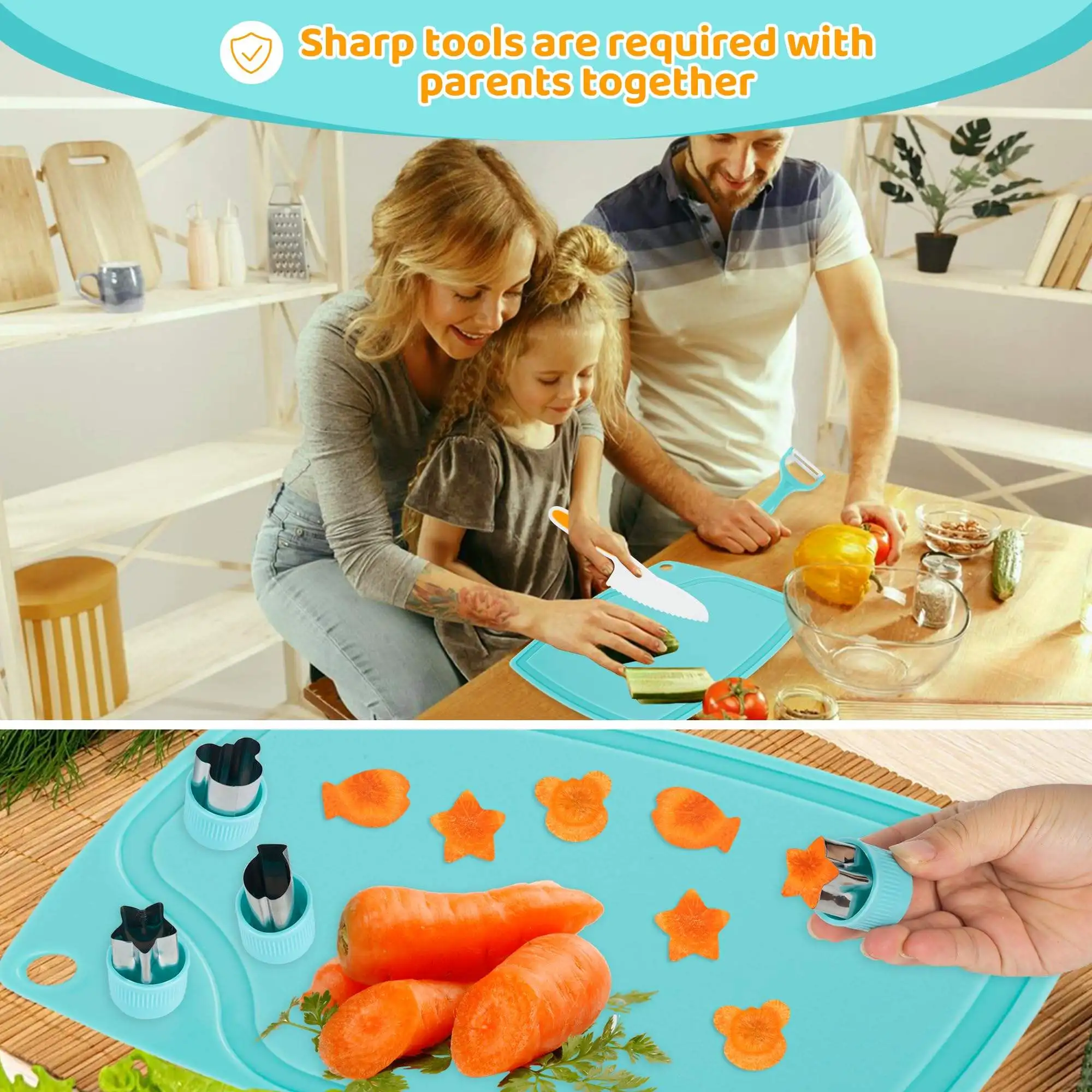 Wholesale Kid Toddlers Apron Knives Kitchen Tools Children Real Toy Utensils Cooking Baking Set Supplies Gift With Storage Box