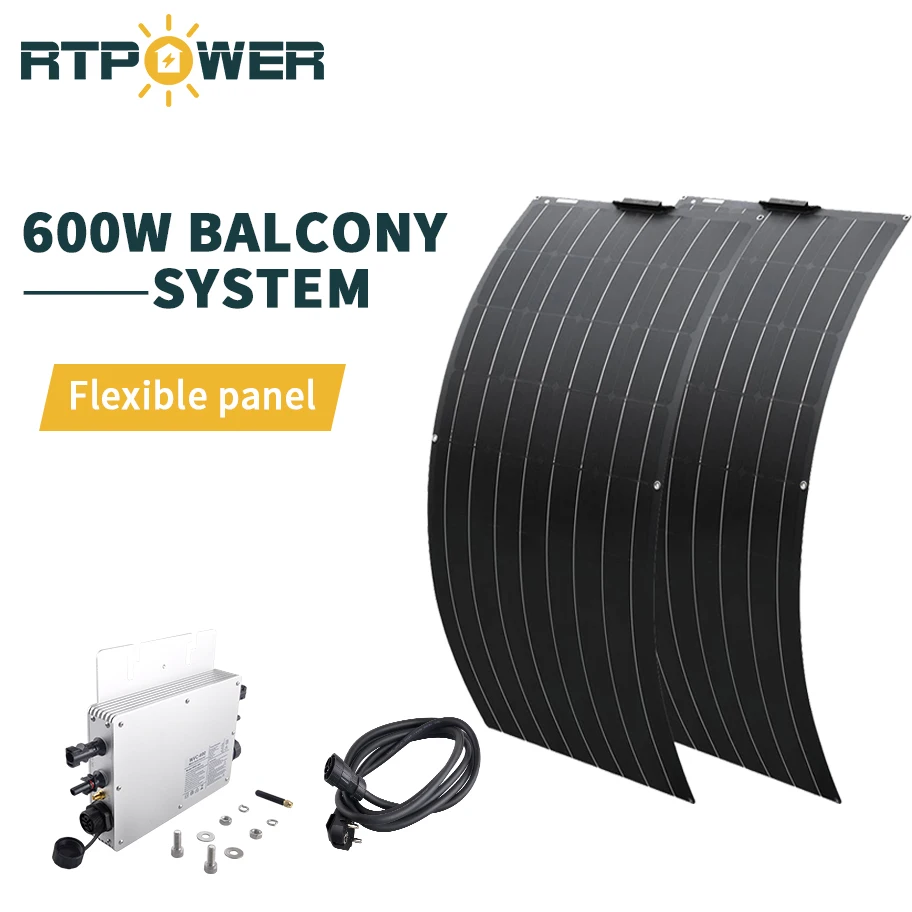 RTPOWER Manufacturer Energy Renewable Products Balcony 600W Complete Set Mirco Mini Monitoring On Grid Solar System