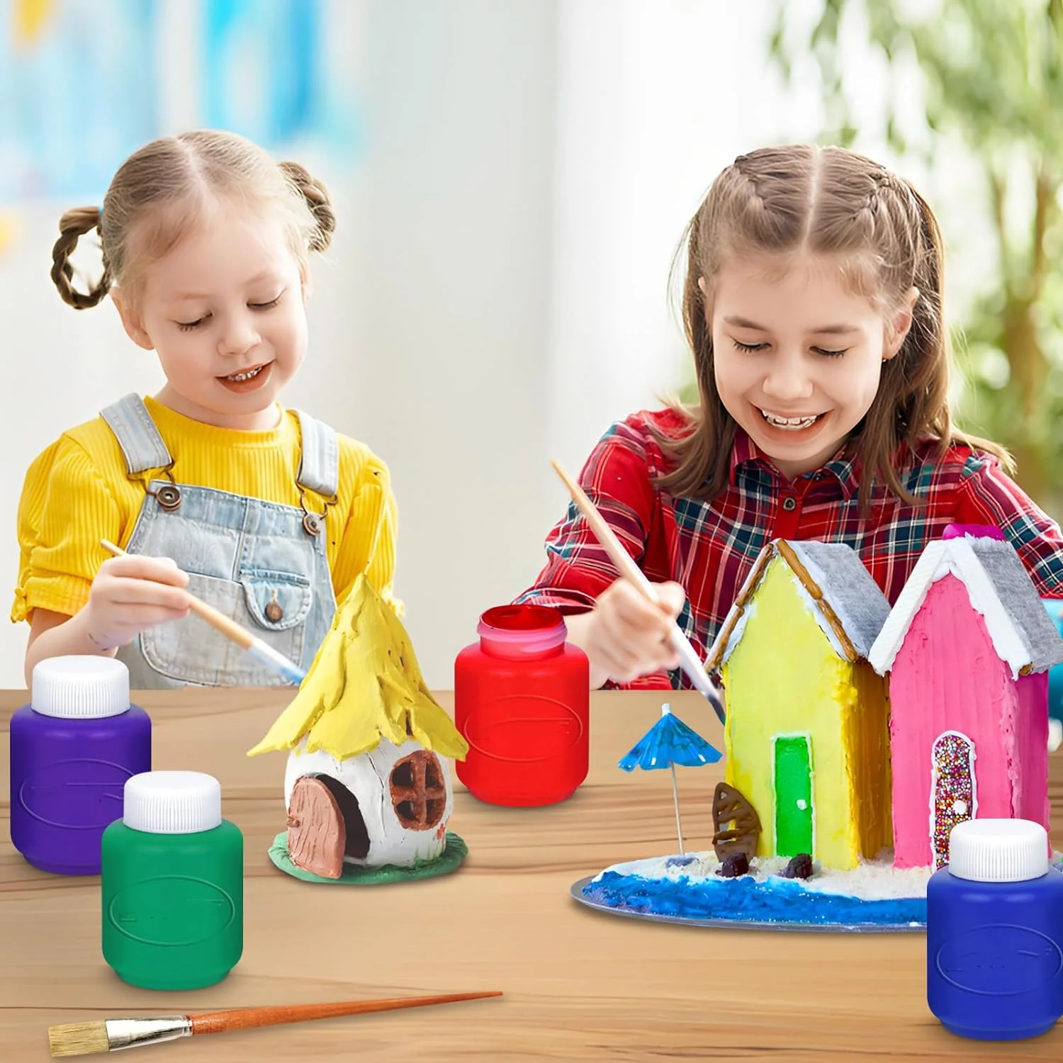 8 Ct 2 Oz/60ml Each Art Craft for School and Home Projects Christmas Gifts kids Toddler Washable Hand Tempera Finger Paints Set