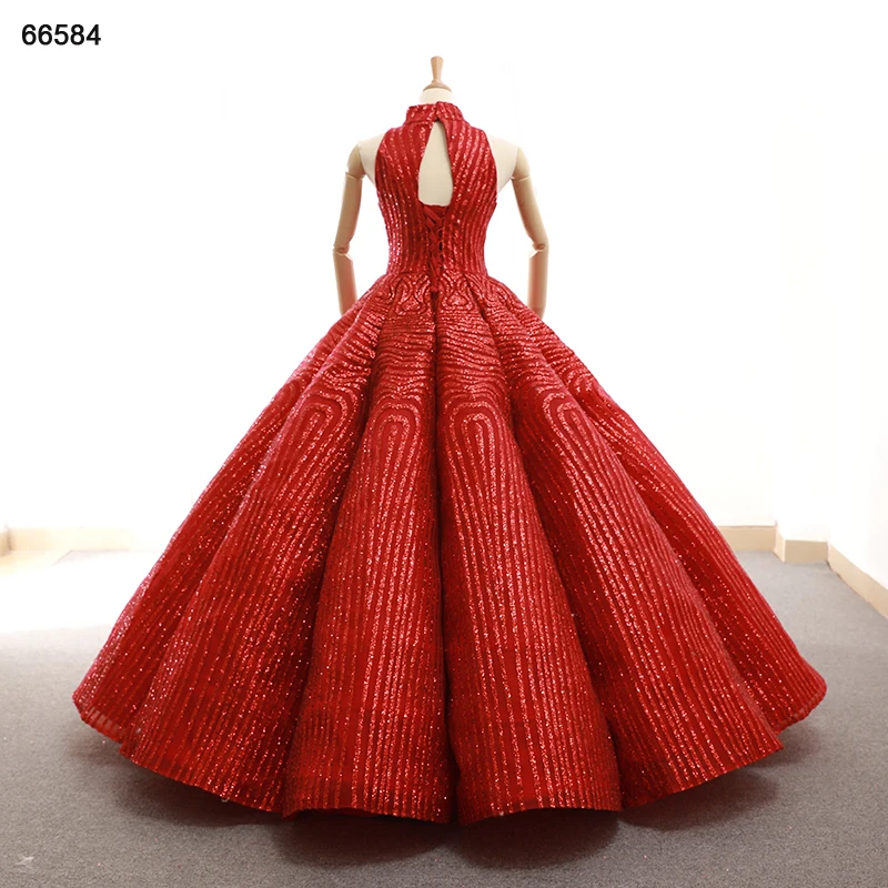 Jancember RSM66584 2021 New 12 Years Old Girls Newest Style Red Elegant Vintage Bridal Wedding Gown