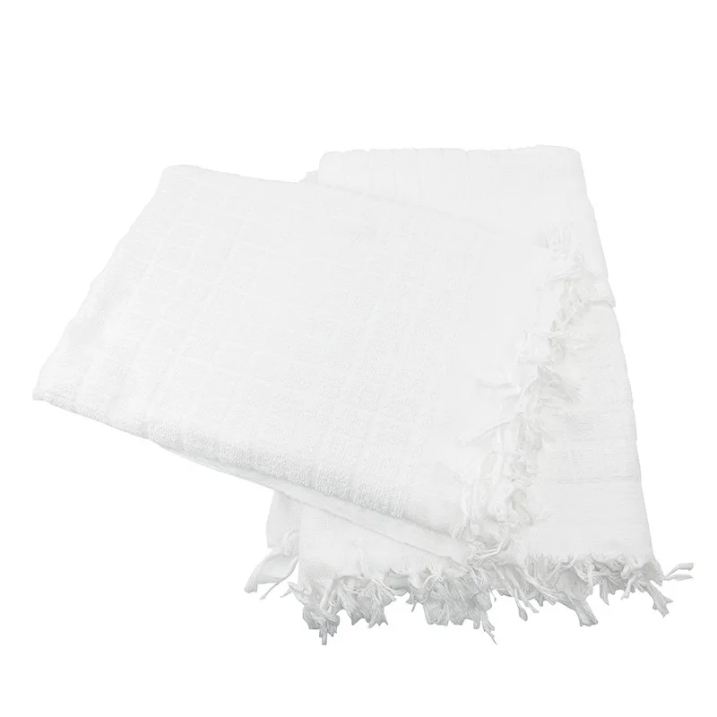 110*210cm High Quality 100% Polyester Jacquard Muslim Haji Ihram Towel Spot Pilgrimage Towel White Ihram Hajj and Umrah Towel