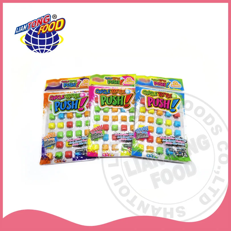 New product mixed fruit flavor mixed color mini bubble gum + Tattoo Sticker hot selling
