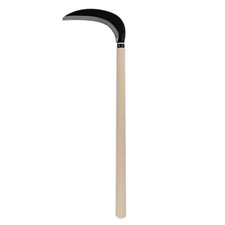 Agricultural all-steel sickle with wood handle mowing wheat garden weeding sickle