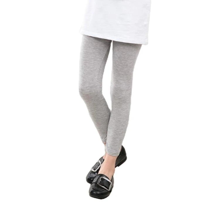 Новинка 2022, детская одежда, оптовая продажа, модные однотонные длинные леггинсы из модала для девочек