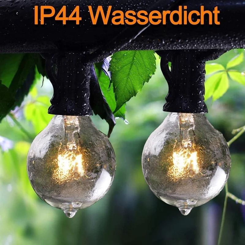 G40 Edison Incandescent String  UK 25Lamps Garden Outdoor Christmas decorative character string lights