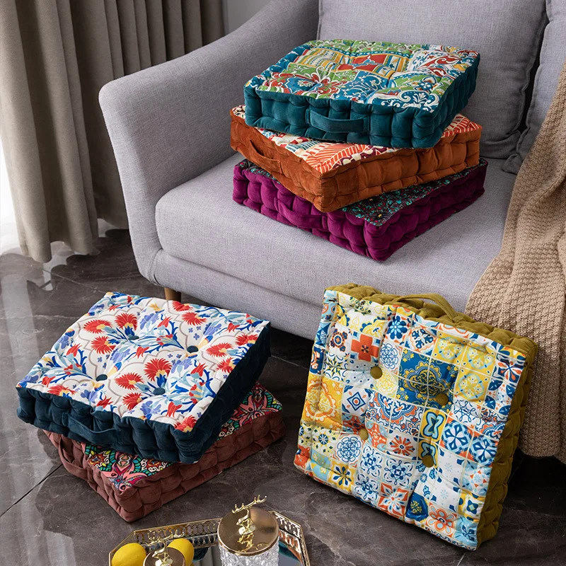LISO Personalized Custom Digital Printing Velvet Thickened Square Bay Window Tatami Cushion For Dining Decor