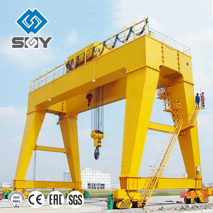 Customized 50T Double Girder Hook Gantry Crane Electric Mobile Rail Mounted Double Girder Gantry Crane Price