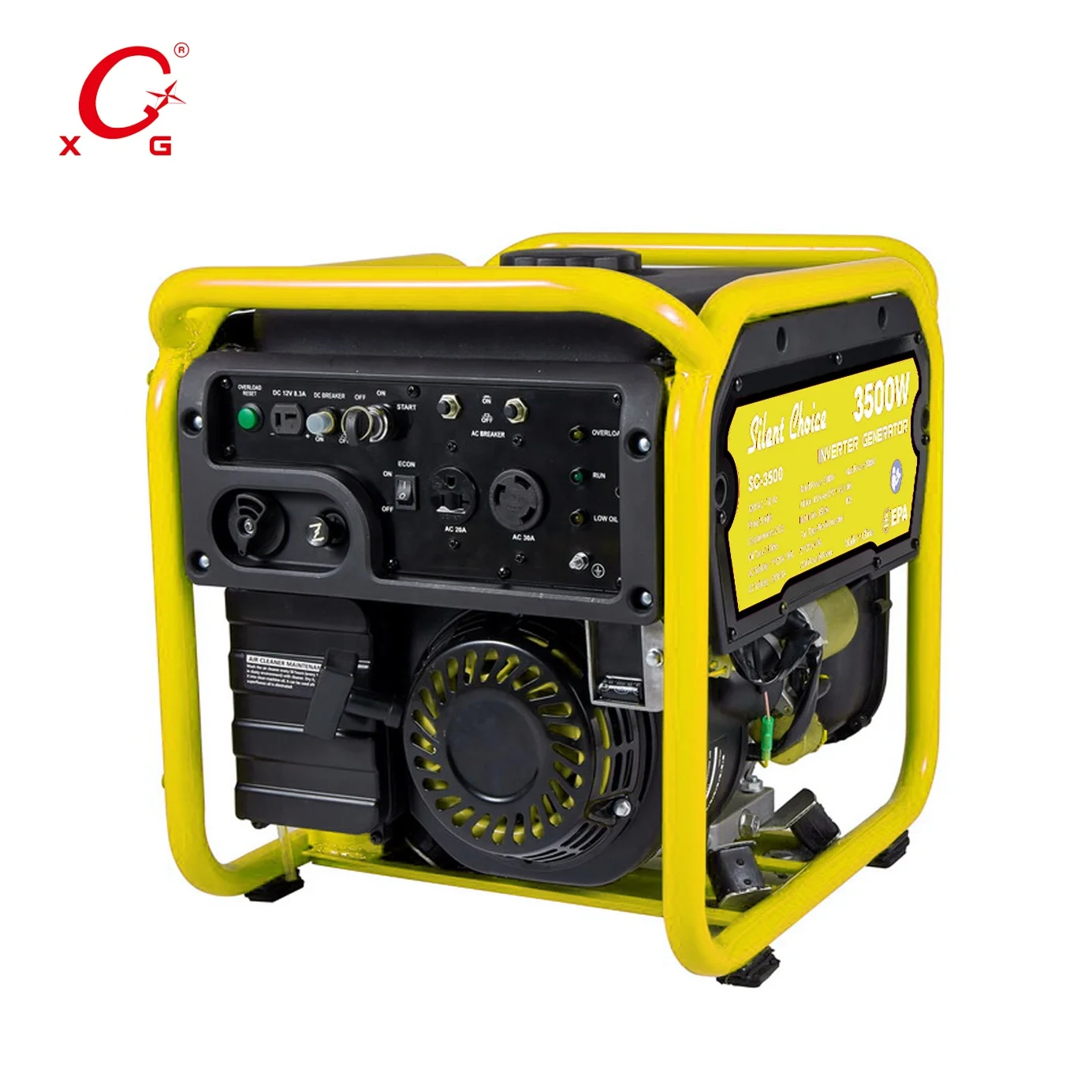 Silent Portable 4.3kVA Gasoline Generator Open Frame Remote Start GS CE Inverter Generator 3500W Digital Outdoor Mini Generator