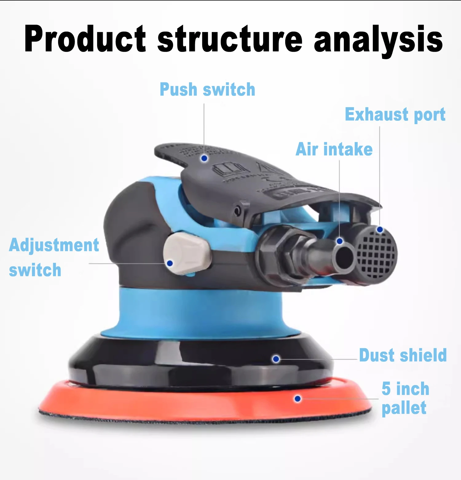 OEM ODM Pneumatic sanders car polisher sander machine  Random Orbit polisher sander machine for wood