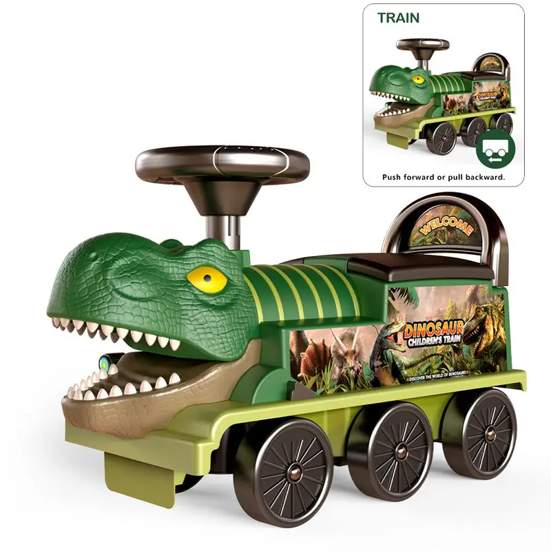 Free wheel game steering wheel sliding dinosaur toys ride on car children gift toy
