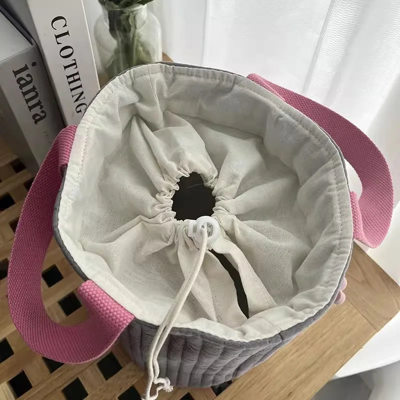 Fashion Padded Girls Pouch Bag Drawstring Closure Quilted cotton bag SOCCHETTO TRAPUNTATO