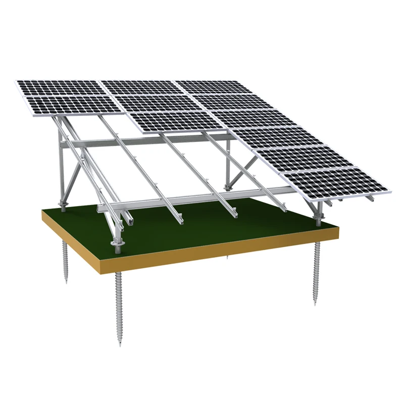 High quality aluminum alloy W type Solar Panel Mounting Structure with ground screw for solar power system station