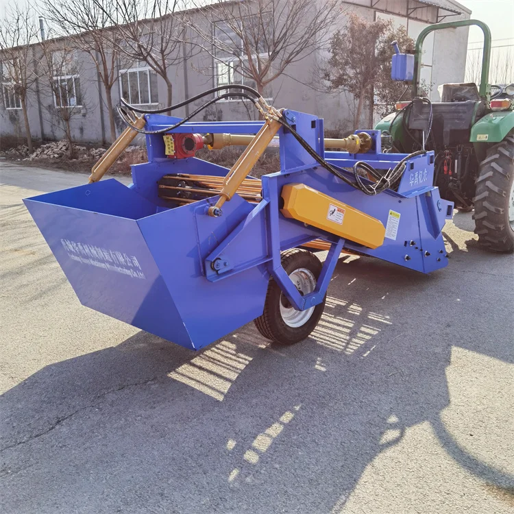 Small stone picker machine clear land and open up wasteland collect and recycle debris and lumps