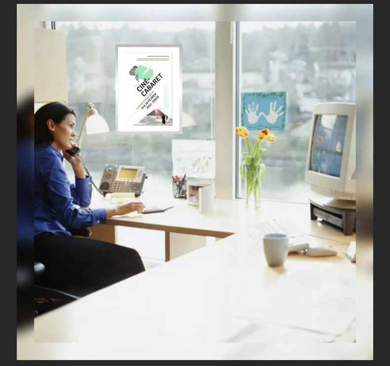 Efaster Magnetic Photo Pocket Picture Frame,,Anti-Collision Magnetic Photo Frame File Cover